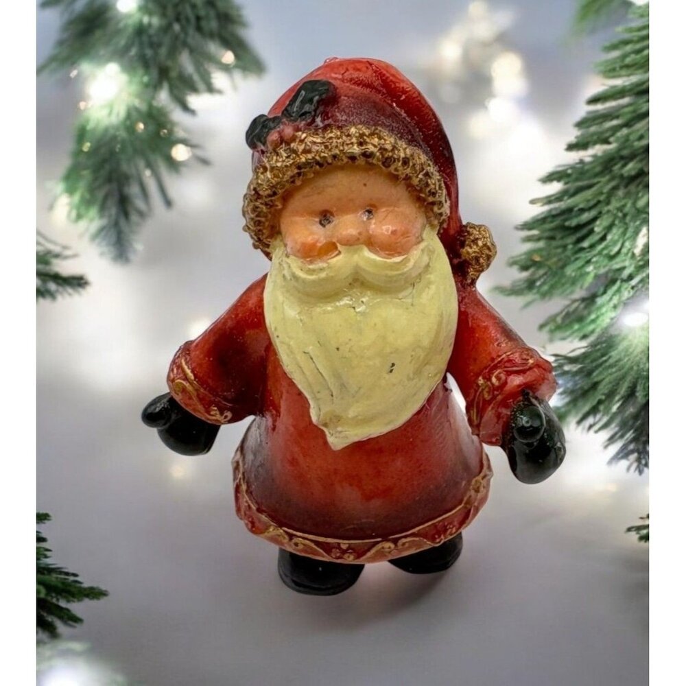 Vintage Mini Santa Claus Christmas Figurine Hand Painted Old World Charm